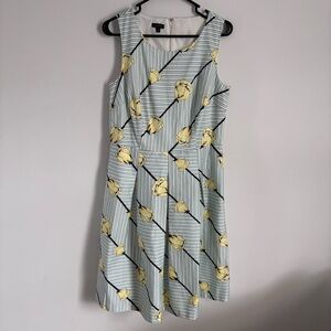 Talbot's Spring Tulip Blue/White‎ Stripe Fit & Flare Cocktail Dress Size 10